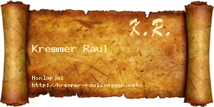 Kremmer Raul névjegykártya